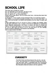 English Worksheet: School life