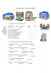 English Worksheet: Vocabulary - Places ( Part2)