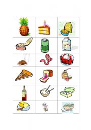 English worksheet: Barrier game - Food 