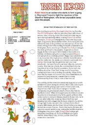 English Worksheet: ROBIN HOOD MOVIE