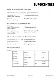 English worksheet: present perfect