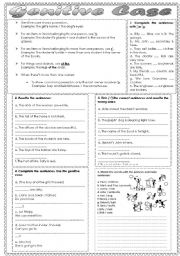 English Worksheet: Genitive Case B & W