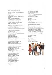 English Worksheet: High School Musical Activity 1