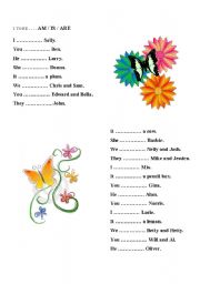 English Worksheet: TO BE + Personal Pronouns
