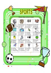 Sports-multiple choice exercise