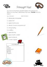 English worksheet: Scavenger Hunt