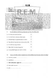 English worksheet: Reading REM