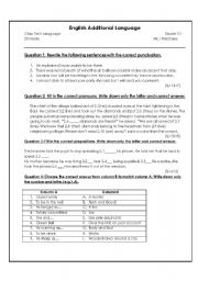 English Worksheet: English Language test