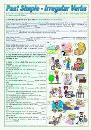 English Worksheet: Past Simple - Irregular Verbs (with a complete list of irregular past and participle)