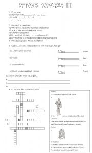 English Worksheet: Star Wars III