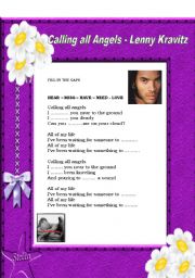 English worksheet: calling all angels