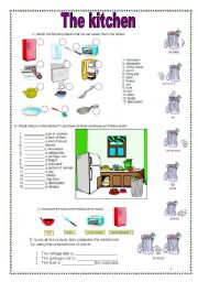 English Worksheet: kitchen exercises (09.07.09) 