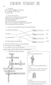 English Worksheet: Star Wars III KEY