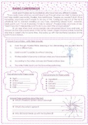 English Worksheet: Reading comprehension (intermediate)