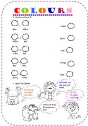 English Worksheet: Colours