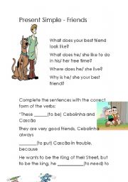 English Worksheet: Best friends - Present Simple