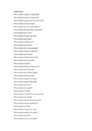 English Worksheet: Animal Quiz