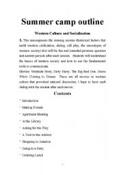 English Worksheet: ESL Summer Camp Outline by Al Tuley