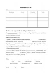 English Worksheet: Independence Day 1