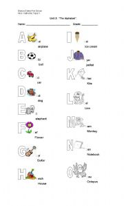 English worksheet: The alphabet