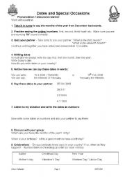 English Worksheet: Dates and Special Occasions in Australia