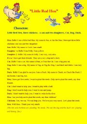 English Worksheet: A play for little children