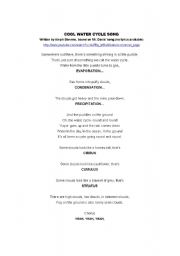 English Worksheet: COOL WATER CYCLE SONG-LYRICS