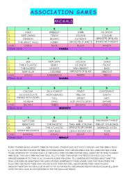 English Worksheet: ASSOCIATION GAMES - part 3