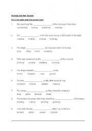 English worksheet: Sound of animals