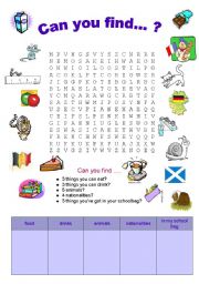 WORDSEARCH : Can you find....?