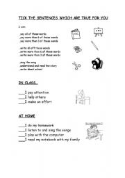 English Worksheet: Selfassesment