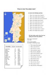 English Worksheet: What is the weather like?