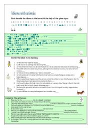 English Worksheet: Idioms with animals