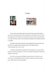 English Worksheet: Vacation