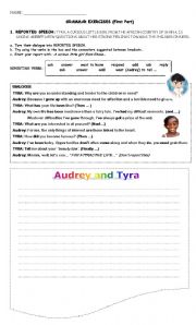 English Worksheet: GRAMMAR - REPORTED SPEECH 