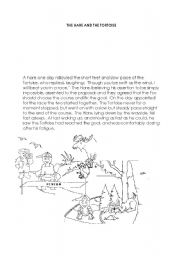 English worksheet: fable story