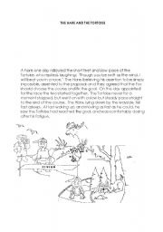 English Worksheet: fable story