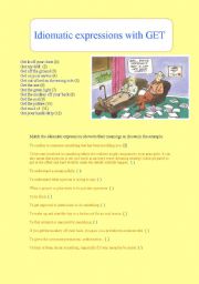 English Worksheet: Idiomatic expressions - GET