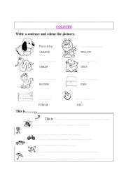 English worksheet: colours