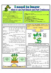 English Worksheet: I NEED TO KNOW --- Past Tenses