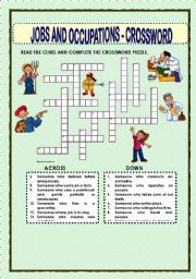 JOBS AND OCCUPATIONS - CROSSWORD