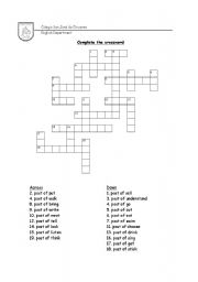 English worksheet: PAst tense crossword