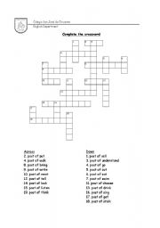 English Worksheet: PAst tense crossword