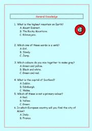 English Worksheet: General Knowledge
