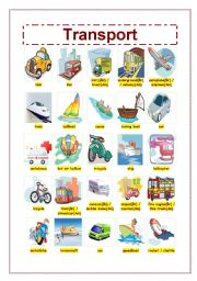 English Worksheet: Transport + puzzle