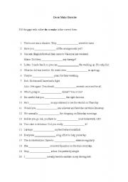 English Worksheet: do and make exercises