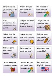 English Worksheet: Simple Past Cards-Part 1