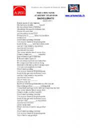 English Worksheet: Maroon for 2nd bachillerato