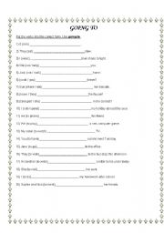 English worksheet: Going to