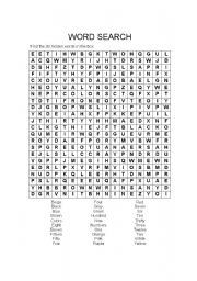 English Worksheet: Colors and numbers wordsearch